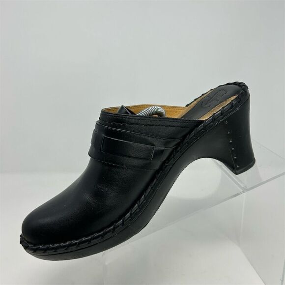 Frye Women's Black Leather Clog Mules Size 9.5 Block Heel Slip-On Western - Picture 4 of 16